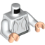 Набор LEGO Torso SW Loose Dress Lt Bluish Gray Folds Print (Leia) / White Arms / Light Flesh Hands, Белый