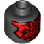 Набор LEGO Minifig Head Alien with SW Darth Maul, Red Face Paint, Nose Print [Blocked Open Stud], Черный