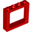Набор LEGO Window 1 x 4 x 3 Train with Shutter Holes and Solid Studs on Ends, Красный