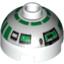 Набор LEGO Brick Round 2 x 2 Dome Top with Silver and Green Print (R2-R7), Белый