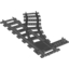 Набор LEGO Train, Track Plastic (RC Trains) Switch Point Right, Темный сине-серый