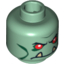 Набор LEGO Minifig Head with Red Eyes and Lower Fangs Print [Blocked Open Stud], Sand Green