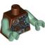 Набор LEGO Torso Castle Fantasy Era Armor with Troll Skull Badge and Chains Print / Sand Green Arms / Sand Green Hands, Красно-коричневый