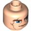 Набор LEGO Minifig Head Male Brown Thick Eyebrows, Blue Eyes, Scar and Lines Print [Blocked Open Stud], Light Flesh
