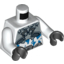 Набор LEGO Torso Exo-Force Silver Body Armor with Blue Camouflage Print / White Arms / Black Hands, Белый