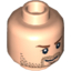 Набор LEGO Minifig Head Male Brown Stubble, Brown Eyebrows and White Pupils Print (Indiana Jones) [Blocked Open Stud], Light Flesh