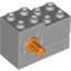 Набор LEGO Windup Motor 2 x 4 x 2 1/3 with Orange Release Button, Светлый сине-серый