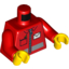 Набор LEGO Torso Postal Worker, White Envelope and Zip Print / Red Arms / Yellow Hands, Красный