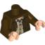Набор LEGO Torso Indiana Jones Leather Jacket, Button Down Shirt Print / Dark Brown Arms / Light Flesh Hands, Темно-коричневый