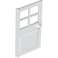 Набор LEGO Door 1 x 4 x 6 with 4 Panes and Stud Handle, Белый