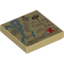 Набор LEGO Tile 2 x 2 with Map River, Dark Tan Mountains, Handwriting and Red X Print, Tan