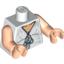 Набор LEGO Torso Indiana Jones V-Neck with Bow and Flower Print / Light Flesh Arms / Light Flesh Hands, Белый