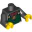 Набор LEGO Torso Castle Fantasy Era Dark Green Front Panel and Gold Spider Necklace Print / Black Arms / Yellow Hands, Черный