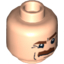 Набор LEGO Minifig Head - Brown Bushy Moustache, Brown Eyebrows and White Pupils Print [Blocked Open Stud], Light Flesh