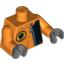 Набор LEGO Torso Agents Villain with Zip & Villain Logo on Back Print / Orange Arms / Dark Bluish Gray Hands, Оранжевый