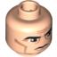 Набор LEGO Minifig Head Male Black Thick Eyebrows, Large Eyes, Cheek Lines Print [Blocked Open Stud], Light Flesh