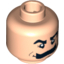 Набор LEGO Minifig Head Moustache Bushy, Black Eyebrows, White Pupils Print [Blocked Open Stud], Light Flesh