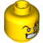 Набор LEGO Minifig Head Eyebrows and White Left Eye with Red Scar, Bared Teeth Print [Blocked Open Stud], Желтый