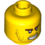 Набор LEGO Minifig Head Beard Stubble Brown Eyebrows, Bared Teeth, White Pupils Print [Blocked Open Stud], Желтый