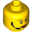 Набор LEGO Minifig Head Dual Sided - Red Lips, Headset, Scared / Smiling Print [Blocked Open Stud], Желтый
