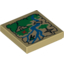 Набор LEGO Tile 2 x 2 with Map River, Ruins, and Red X Print [8632 / 10210], Tan