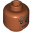 Набор LEGO Minifig Head with Forehead Tattoo, White Pupils, Red Print on Reverse [Blocked Open Stud], Темно-оранжевый