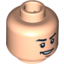 Набор LEGO Minifig Head Male Brown Eyebrows, Open Lopsided Grin, Chin Dimple, White Pupils Print [Blocked Open Stud], Light Flesh