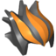 Набор LEGO Minifig Hair - Spiked Top with Orange Streaks Print, Черный