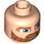 Набор LEGO Minifig Head Beard Thick with Lines, Brown Eyebrows, Moustache, Large Blue Eyes Print [Blocked Open Stud], Light Flesh