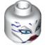 Набор LEGO Minifig Head with Blue Eyes, Red Lips and Dark Purple Markings Print [Blocked Open Stud], Белый