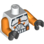 Набор LEGO Torso SW Armor Clone Trooper with Orange Bars Print / Orange Arms / Black Hands, Белый