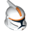 Набор LEGO Minifig Helmet SW Clone Trooper with Holes, Orange Stripe Print, Белый