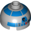 Набор LEGO Brick Round 2 x 2 Dome Top with Blue Print (R2-D2), Светлый сине-серый