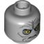 Набор LEGO Minifig Head Male Angry Black Eyebrows, Yellow Eyes with Black Circles, Wrinkles Print [Blocked Open Stud], Светлый сине-серый