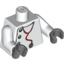 Набор LEGO Torso Hospital Lab Coat, Open Collar, Stethoscope, Pocket Pen and Thermometer Print / White Arms / Dark Bluish Gray Hands, Белый