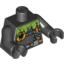Набор LEGO Torso Agents Villain Wetsuit with Zipper and Green Slime Print / Black Arms / Black Hands, Черный