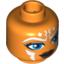 Набор LEGO Minifig Head with Ahsoka Tano Blue Eyes Print [Blocked Open Stud], Оранжевый