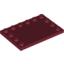 Набор LEGO Tile Special 4 x 6 with Studs on Edges, Темно-красный