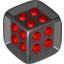 Набор LEGO Die - 6 Sided Rubber Frame with Red Centre Studs (Board Games), Черный