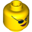 Набор LEGO Minifig Head Female with Eyepatch and Large Red Lips Print [Blocked Open Stud], Желтый