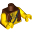 Набор LEGO Torso Pirate Vest and Anchor Tattoo, Chest Hair Print / Yellow Arms / Yellow Hands, Красно-коричневый