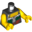 Набор LEGO Torso Pirate Female Dark Green Corset with Belt Print / Yellow Arms / Yellow Hands, Черный
