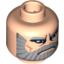 Набор LEGO Minifig Head Beard Gray with Gray Eyebrows, Downturned Mouth, Deeply Furrowed Brow Print (Dooku Clone Wars) [Blocked Open Stud], Light Flesh