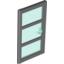 Набор LEGO Door 1 x 4 x 6 with 3 Panes and Stud Handle with Trans-Light Blue Glass, Темный сине-серый