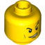 Набор LEGO Minifig Head Dual Sided Power Miner Thin Eyebrows, Determined / Open Mouth Grin with Teeth Print [Blocked Open Stud], Желтый