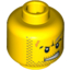 Набор LEGO Minifig Head Dual Sided Power Miner Beard Stubble, Gray Smudge, Orange Scars, Determined / Alarmed Print [Blocked Open Stud], Желтый