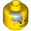 Набор LEGO Minifig Head Dual Sided Power Miner Silver Plate and Orange Scars, Determined / Scared Print [Blocked Open Stud], Желтый