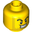 Набор LEGO Minifig Head Dual Sided Power Miner Thick Eyebrows and Stubble, Evil Grin / Surprised Print [Blocked Open Stud], Желтый