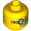 Набор LEGO Minifig Head Dual Sided Power Miner Glasses with Blue Arrow, Mouth Closed / Bared Teeth Print [Blocked Open Stud], Желтый