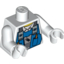 Набор LEGO Torso Power Miners Blue Vest over Shirt with Collar Print / White Arms / White Hands, Белый